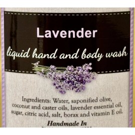 Garden Path Soap LAVENDER LIQUID HAND & BODY WASH - Gentle Calming Soap Cleanser 18 oz