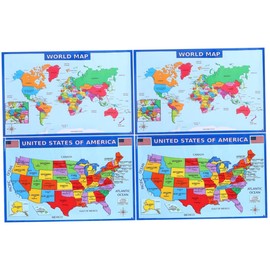 Operitacx 2 Sets Map Hanging World Map Wall America Map America Map Wall Map of America Poster of America Map America Map Geography Map for Desk Map Maps of America UV Paper