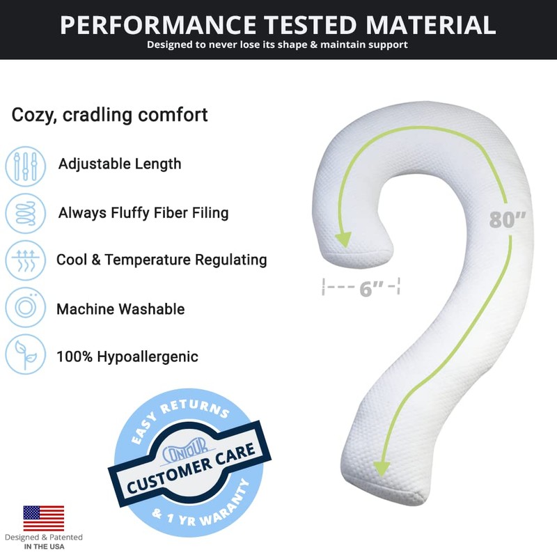 Contour Swan Body Pillow w/Pillowcase Cool XL - As Seen