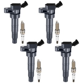 BDFHYK Ignition Coil Pack UF647 and Iridium Spark Plugs 92422 Compatible with Kia Optima Sportage Hyundai Santa Fe Sport Sonata 2.0L L4 C856 273002G700 GN10568 5C1862,Set of 4
