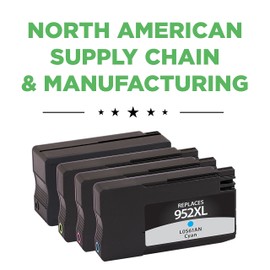 Clover Remanufactured Ink Cartridges Replacement for HP 952XL | Black, Cyan, Magenta, Yellow 4-Pack XL