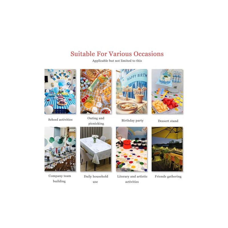 Luoqun88 2 Pack Plastic Tablecloths 137x274cm, Disposable ectangle Tablecloth, Waterproof