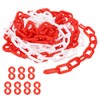 PATIKIL Red/White Plastic Chain, 16 ft 6mm Safety Barrier Chain