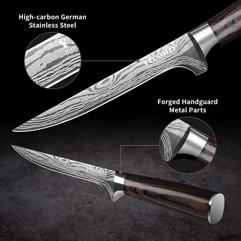 Ytuomzi Boning Knife 6-inch High Carbon German Steel Flexible Fillet