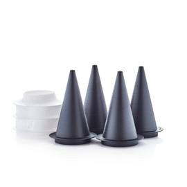 TUPPER WARE UltraPro Cornetti, Cornet Party - 4 Cone Baking Moulds for Ice Cream Cones, Dough Corners, Trubochki, Iridescent Curls