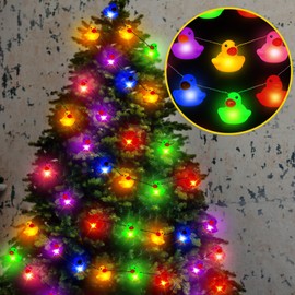 Deekin 60/100 LED Rubber Duck String Lights Valentines Tree Decor Duck Battery Operated String Lights Decorative for Holiday Car Wall Window Yard Garden Birthday Party Decor(Multicolored,5 Pcs)
