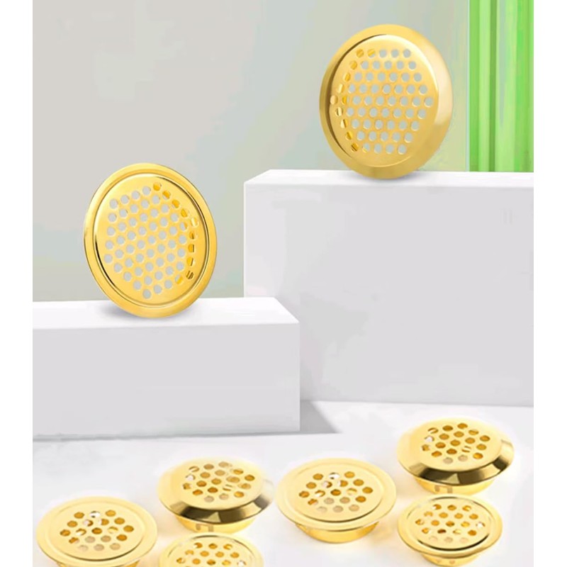 NIDETION Golden 19mm/0.75" Circular Soffit Vent, Stainless Steel Mesh Hole