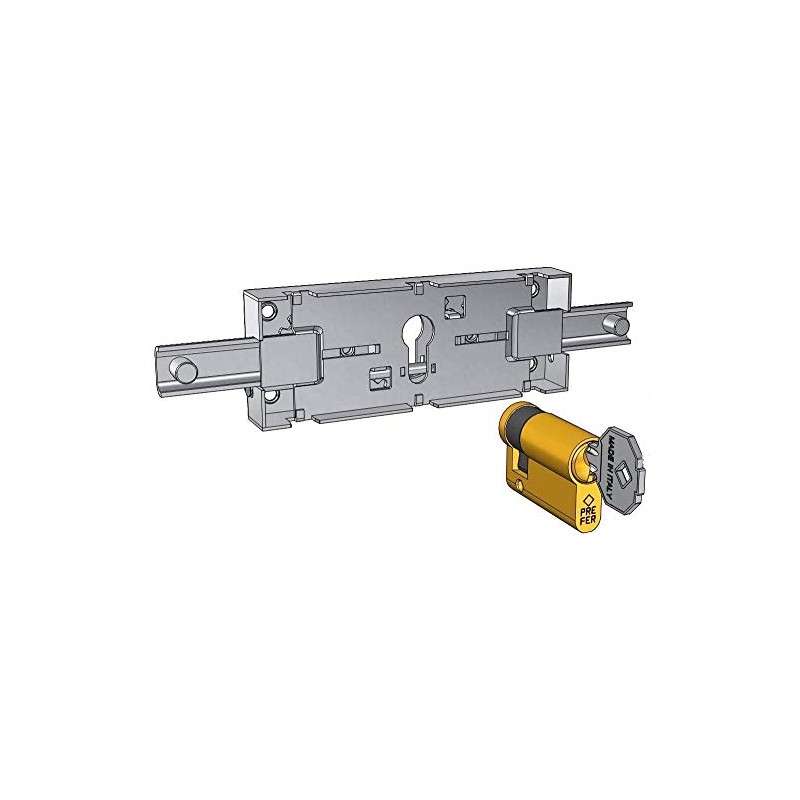 PREFER Central Lock Euro Profile Cylinder for Roller Shutters, Nickel,