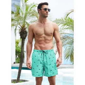 XiaoMoSha Mens Swim Trunks with Compression Liner 7 Inch Lightweight Hawaii Bathing Suits with Pockets Beach Shorts Quick Dry Sports Summer Swimwear Beach Pants Blue 2XL