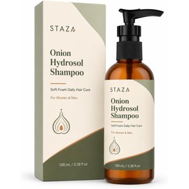 Shampoo de Hidrosol Cebolla 100 mL 3.38 fl oz Botella con Bomba Unisex Espuma Suave Cuidado Diario Viaje Gimnasio Baño