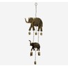 Elephant Mother and Baby Wind Chime Wallhanging Mobile With Bells