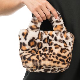 Chaks - Crossbody Bag, Plush Leopard Print Shoulder Bag with Chain for Party, Festival, Shopping