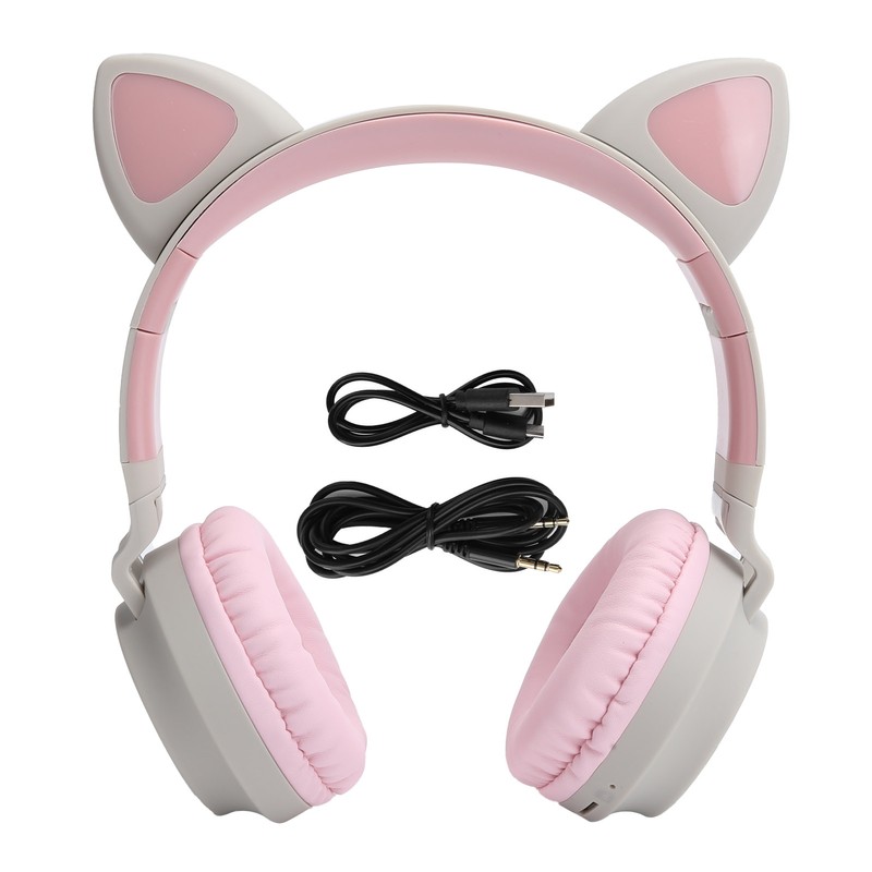 Cat Ear Headphone 3D LED Light Wireless Bluetooth 5.0 Foldable
