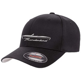 1964 1965 1966 Ford Thunderbird Convertible Outline Design Flexfit 6277 Athletic Baseball Fitted Hat Cap Black S/M