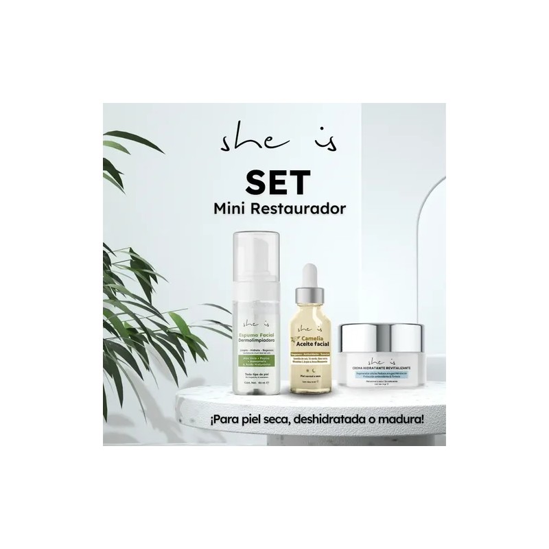 Mini Set Facial Restaurador | Piel Seca | She Is