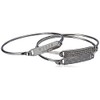 Guess 3 Piece Tension ID Silver Bangle Bracelet