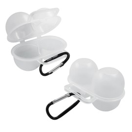 Unlorspy 2 Pack 2 Slots Egg Holder Container,2 Eggs Carrier Container Case Clear Plastic Egg Storage Box with D Buckle for Fridge Kitchen Outdoor Camping Picnic Hiking