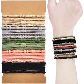 Volnova Boho Bracelet Hair Ties - 20 Piece Dual-Use Accessories, 4 Styles, Soft & Stylish No Damage