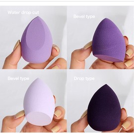 3pcs Beauty Makeup Sponges set for Dry & Wet Use - Foundation Blending Sponge for Concealer Blush Powder, Multi-color Blender Sponges (4pcs Multi-colored Purple)