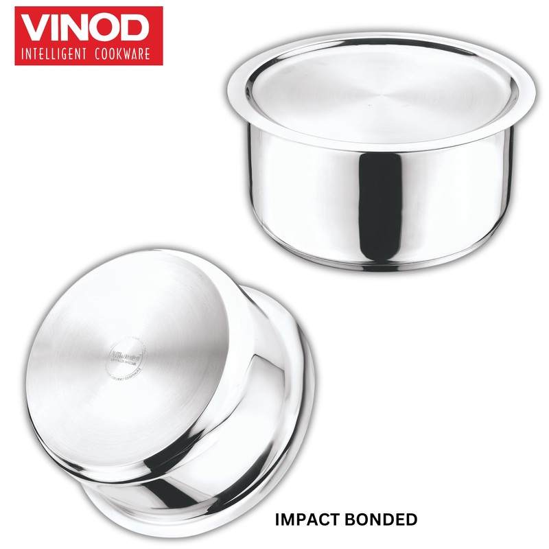 Vinod Cookware Indian Stainless steel Multipurpose Tope with Lid -