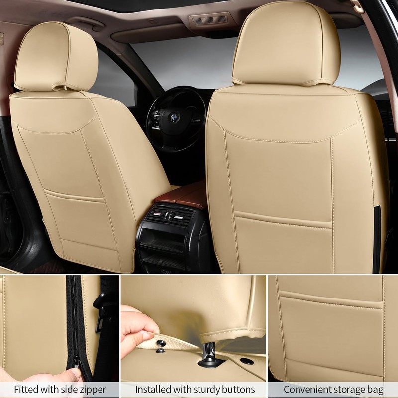 truckerset Car Seat Covers Full Set, Leather Seat Covers for