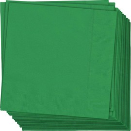 Emerald Green Solid Beverage Paper Napkins - 5"x5" (20 Count) - Vibrant Color & Premium Quality Napkins For Unforgettable Events & Parties