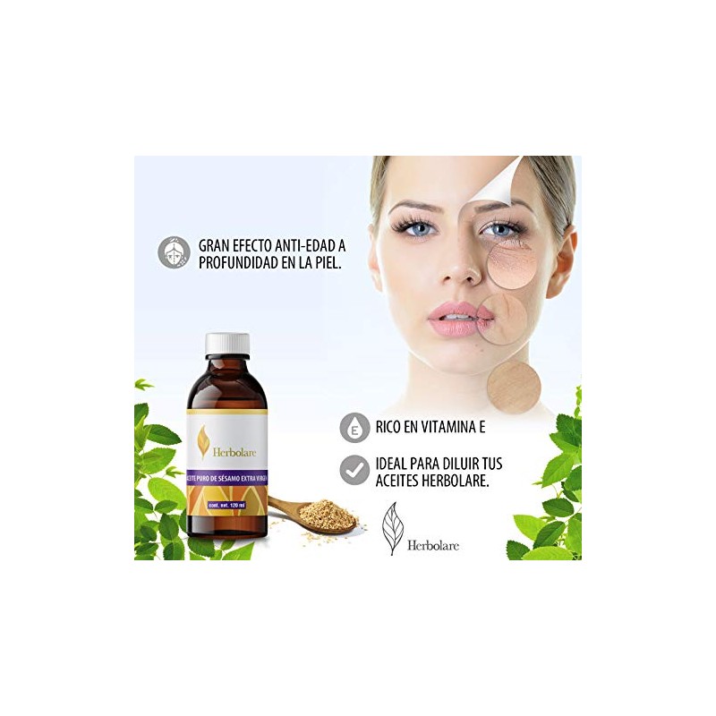 Herbolare Aceite de Sésamo Extra Virgen 50 ml para Masaje
