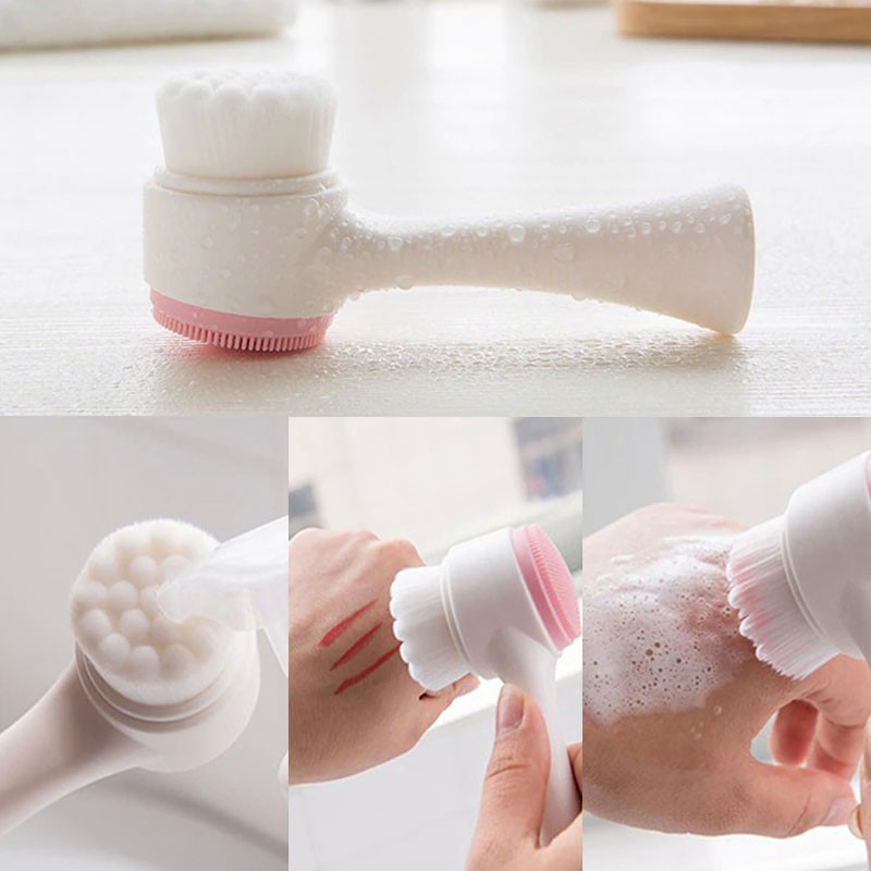 2 Colors Double-Sided Silicone Facial Cleanser Face Wash Blackhead Remover