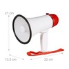 Relaxdays Megafono per Tifosi, Altoparlante in Plastica per Feste e