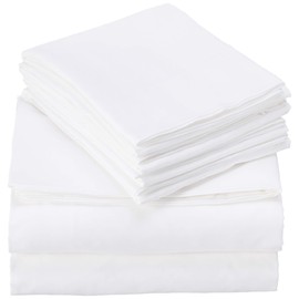 Elegant Comfort Juego de sábanas de Lujo de 1500 Hilos de Calidad egipcia, 4 Piezas, Resistente a Las Arrugas, King, Color Blanco                     