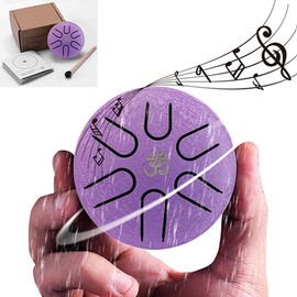 Rain Drum for Outside Garden, 6 Note 3 Inch Steel Tongue Drum, Chakra Drum for Rain Music Chime, Musical Instruments When It Rains, Meditation Accessories for Camping, Meditation, Yoga, Education(3pur