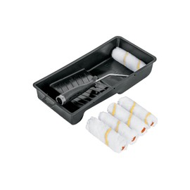 Truper KIT-ROPI-420N, Kit de rodillo para pintar 4" (maneral, charola y 5 felpas)