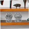 Levemolo 2pcs Mini Lion Statue Sturdy Decorative Lion Figurine Chinese