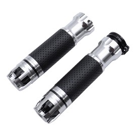 FONGKNOX Motor Bike Motorcycle Handlebar Grips Hand Grips CNC Aluminum Anti-slip Rubber Grip 7/8" Universal Metallic Grey Design for Bikes Motorcycle Bicycles Scooters Accessory Parts