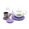 Woollyfelt Hand Crafted Purple Wool Felt Trivet and Coaster Set