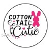 PartyMommy 30 EASTER ENVELOPE SEALS LABELS STICKERS 1.5" ROUND COTTON TAIL CUTIE BUNNY