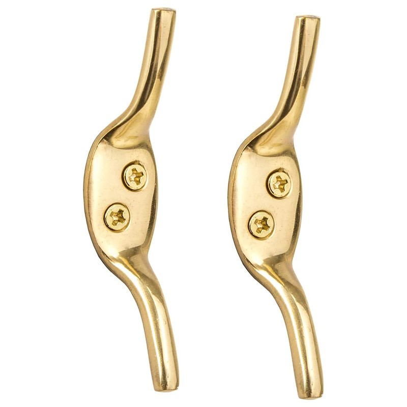 SISI UK Solid Brass 3-Inch Cleat Hook 2 Pieces Blind