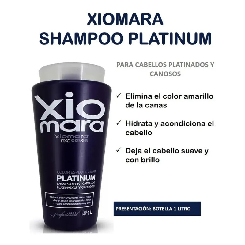 Shampoo Matizador De Canas Profesional Xiomara 1 Lt
