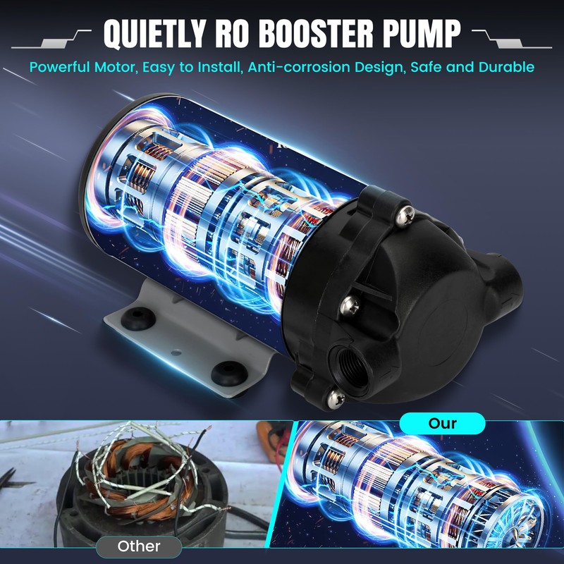 2025 New 50G Reverse Osmosis Booster Pump Kit,Equipped with a
