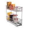 Household Essentials Narrow Sliding Cabinet Organizer, Two Tier Chrome Organizer,