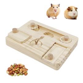 Guinea Pig Toy, 6 in 1 Hamster Wooden Toy, for Foraging, for Hamsters, Guinea Pigs, Chinchillas, Gerbils, Dwarf Hamsters