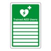 Trained AED users - AED safety sign- 3mm Aluminum Dibond