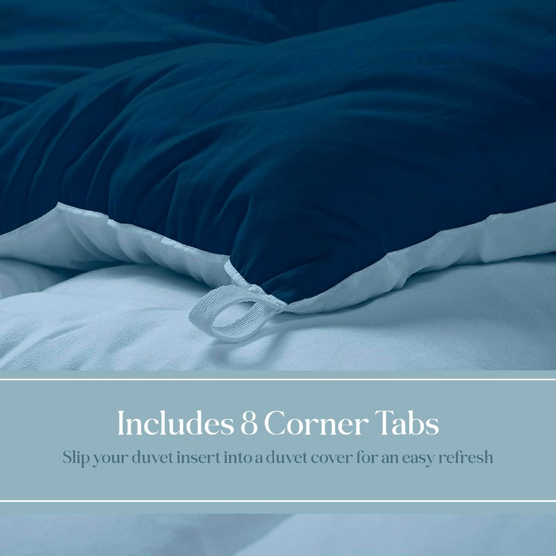 ROYALE LINENS Reversible Comforter - Queen Size Duvet Insert -