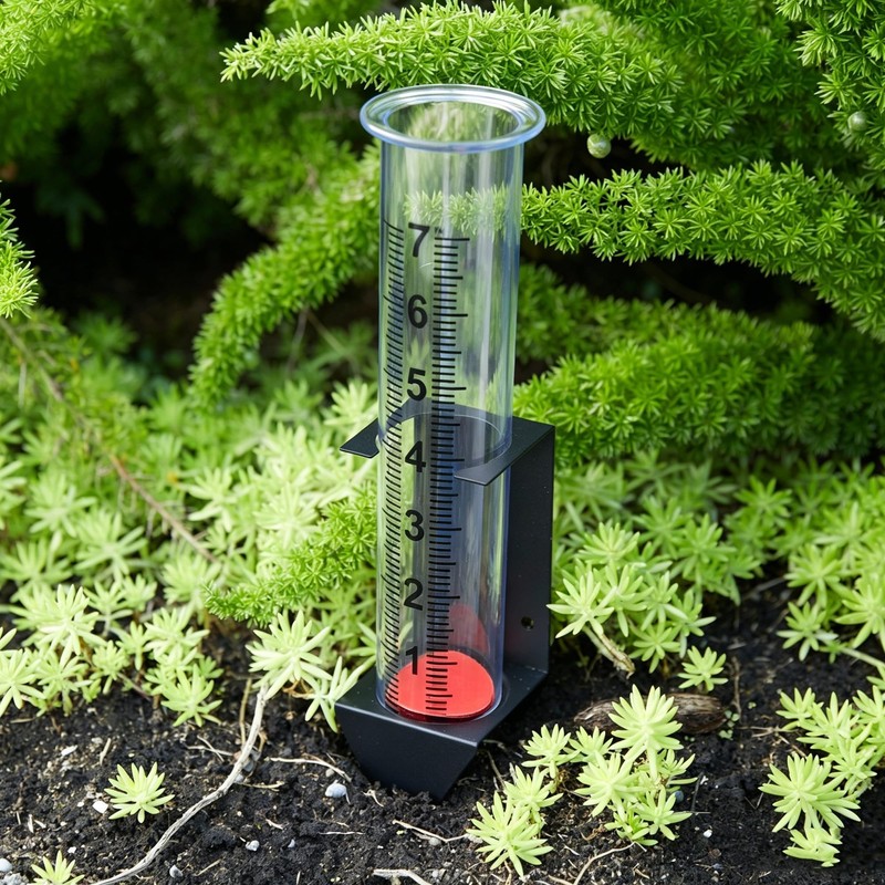 AQKILO Rain Gauge Outdoor with Bracket, 7 Inch Easy-Read Removable