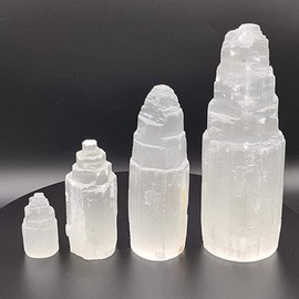 Selenite Crystal Tower Mountain (5cm,10cm,15cm, 20cm) Mountain Pillar, Crystals, Gemstone, Gifts, Meditation, Healing, Mineral, Healing, Decorative. (10 cm)