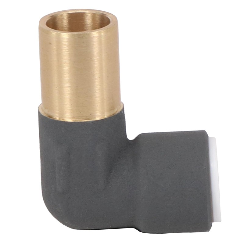 SPARES2GO 15mm x 10mm Push Fit Radiator Valve Anthracite Reducing
