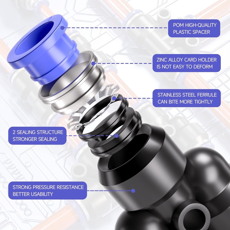 Bwintech 12 Pcs 12mm 3 Way Y Splitter Push in