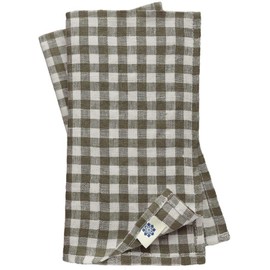 Linen & Cotton 4 x Estella Fabric Napkins Checked in Country House Style 100% Linen White Grey (32 x 32 cm) Various Spring / Home Kitchen Restaurant Cafe Bistro