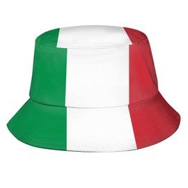 Cute Italy Italian Flag Bucket Hat Italia Italy Fisherman Hat Sun Protection Hat for Summer Outdoor Traveling
