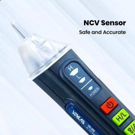 VENLAB Non-Contact Voltage Tester – Dual Range 12V-1000V, Alarm & Flashlight, LCD Circu